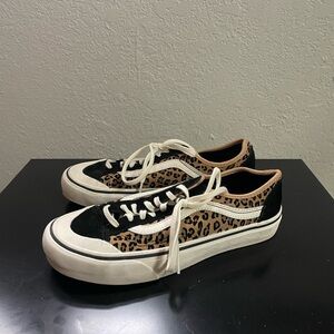 Leopard Print Sneakers with Black and White Accents